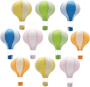Hanging Hot Air Balloon Paper Lanterns Reusable Chinese Japanese Party Decorations Wedding Birthday Anniversary Christmas Engagement, Set of 10
