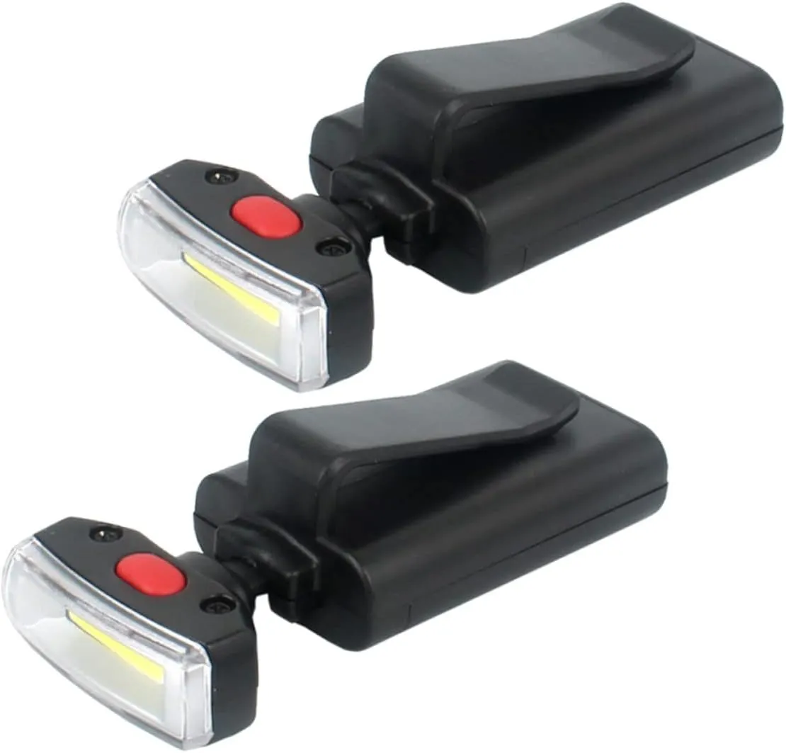Happyyami 2pcs Clip-on Hat Lights Rechargeable Camping Light Cap Visor Led Floodlights for Outdoor Hiking