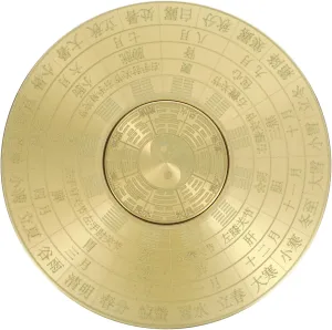 HEALLILY Retro Style Compass Chinese Traditional Decor Brass Compass for Camping
