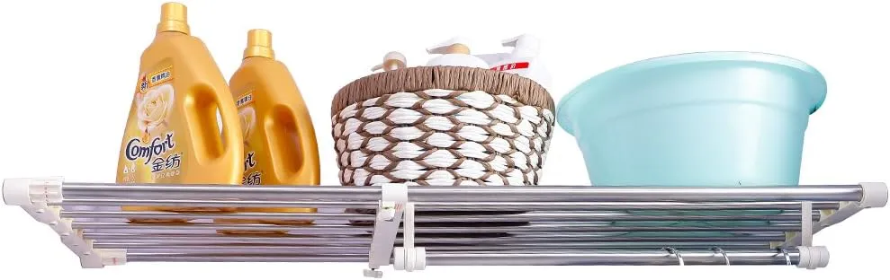 Hershii Closet Tension Shelf Expandable Telescopic Rod Heavy Duty Clothes Hanging Rail Adjustable DIY Storage Organizer Shoe Rack for Garage Bathroom Kitchen Bedroom