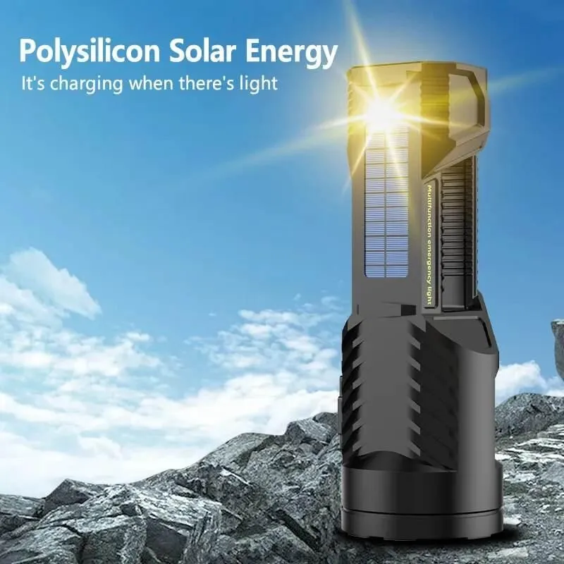 High-Power LED Flashlight - Multifunctional Solar Torch