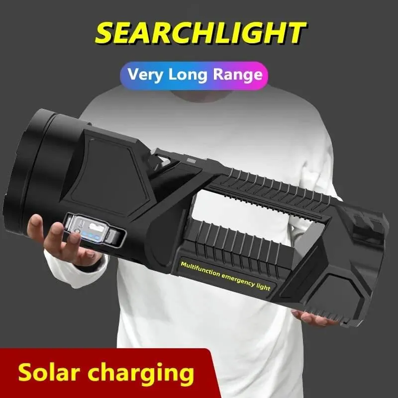 High-Power LED Flashlight - Multifunctional Solar Torch