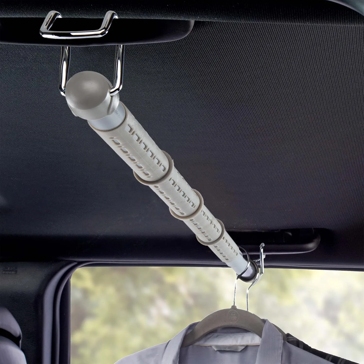 High Road Car Clothes Hanger Bar - Unbreakable Carbon Steel Car Clothes Rod With Solid Steel Hooks - Clothes Hanger for Car Expands to Fit Cars, SUVs, Trucks and Vans (Roadway)