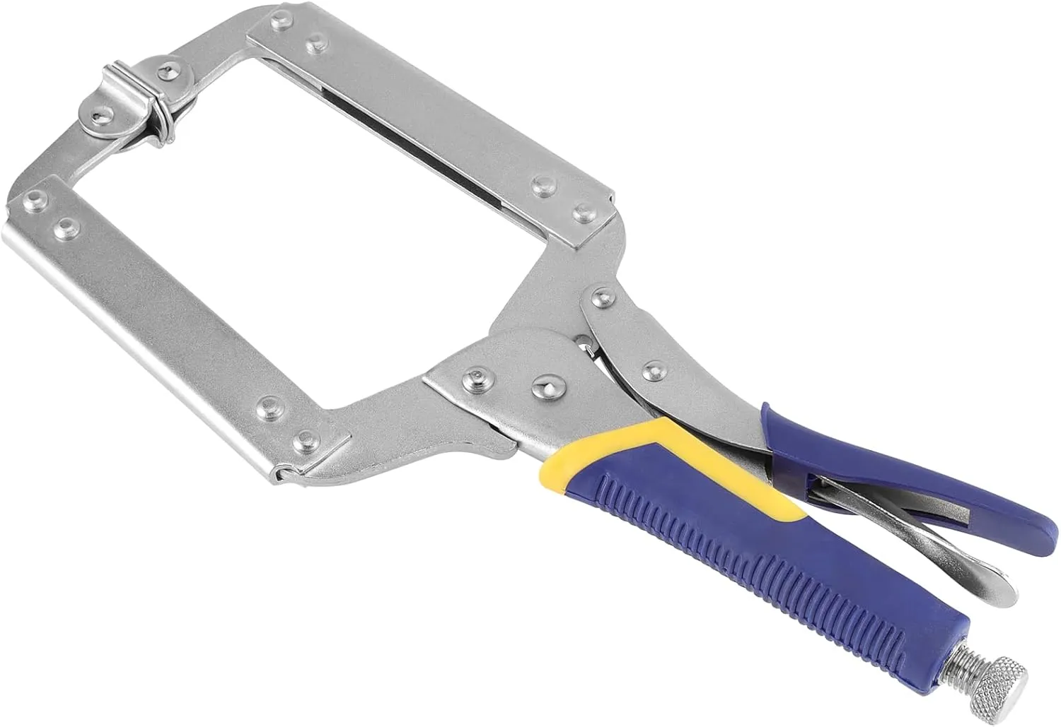 HOZEON 3 PCS 14 Inch C Clamp Locking Pliers, Heavy Duty Welding C Clamp Pliers with Swivel Pads, Vise Grip Locking Pliers Face Clamps for Woodworking, Welding, Building