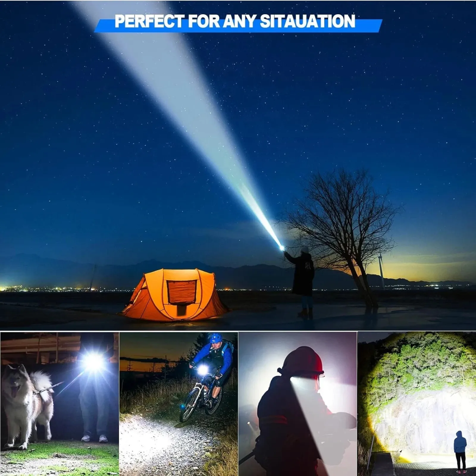 Hunting Rechargeable Lamp Light Super Bright 1500000LM LED Flashlight Torch