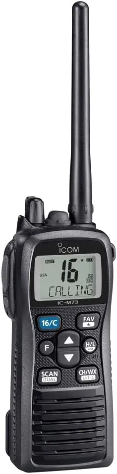 Icom M73-11 Plus 6 Watt Submersible Hand-Held VHF with Voice Recording