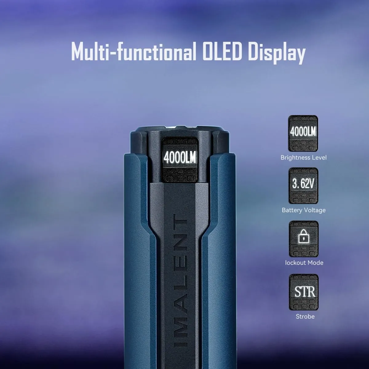 IMALENT LD70 Pocket EDC Flashlight, 4000 Lumens Compact Bright Powerful Flashlights with CREE XHP70.2 LED, Rechargeable Handheld Torch for Camping and Hiking (Royal Blue)
