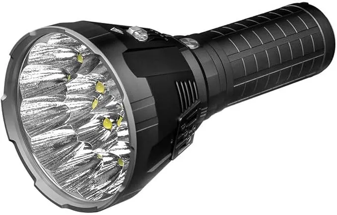 IMALENT MS18 Powerful Bright Flashlight 100,000 Lumens, Flashlights High Lumens Rechargeable with 18pcs Cree XHP70.2 LEDs and OLED Display, LED Flashlight for Emergencies, Camping
