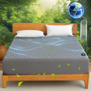 Ivellow Grounding Sheets King 10% Pure Silver Fiber 90% Organic Cotton Sheets King Size 16” Deep Pocket Soft Breathable Grounded Sheet Earth Connected Bedding Fitted Bed Sheet with Grounding Cord Grey