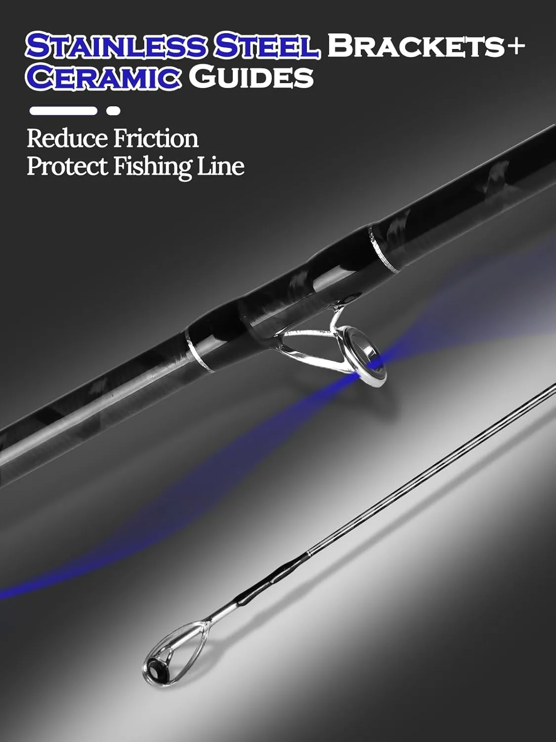 Jenseits Fishing Rods – 2-Piece Carbon Fiber Rod, Medium Heavy Power Extra Fast Action, Premium Cork Handle, Ceramic Guides – Precision Rod for Bass & Salmon Fishing