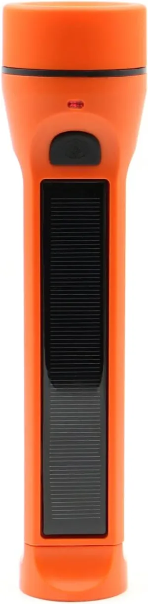 Journey 1000 Solar LED Waterproof Flashlight with Micro USB Port, Orange