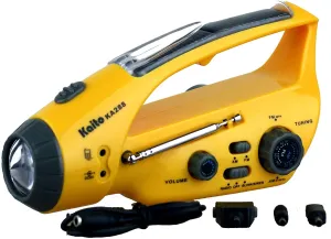 Kaito KA288 Solar Powererd   Wind-up Flashlight with AM/FM Radio
