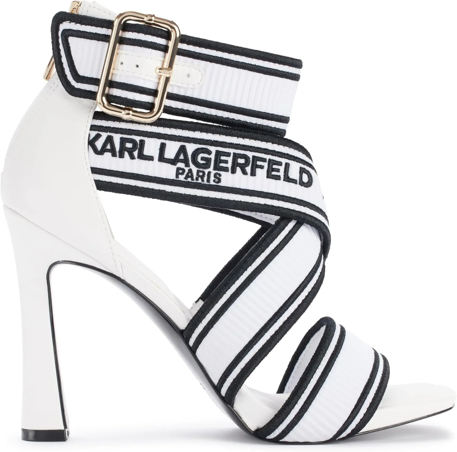 Karl Lagerfeld Paris Women's Cushioned Insole Everyday Careliz-Strappy Sandal Heeled