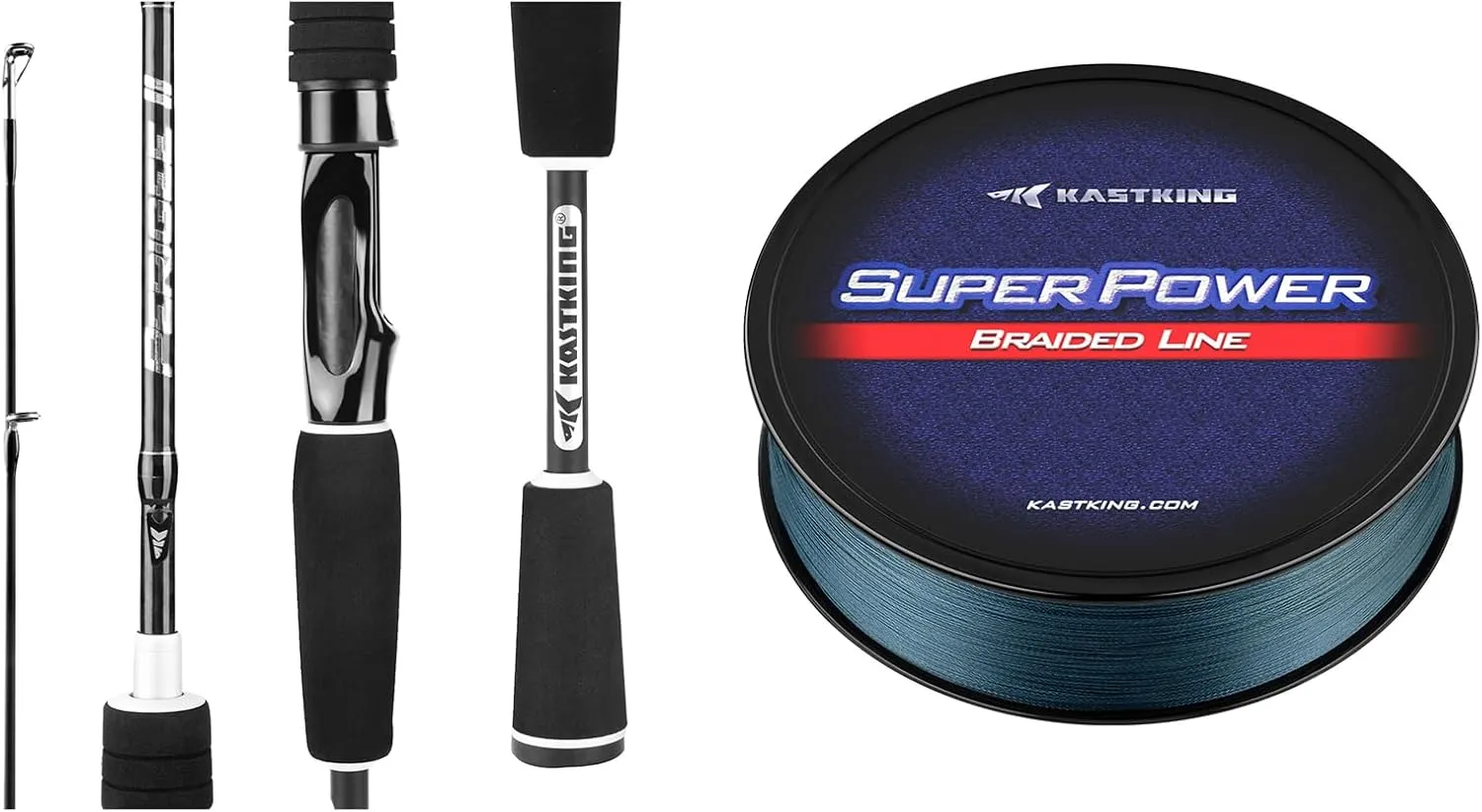KastKing Perigee II Spinning & Casting Fishing Rods & KastKing Superpower Braided Fishing Line