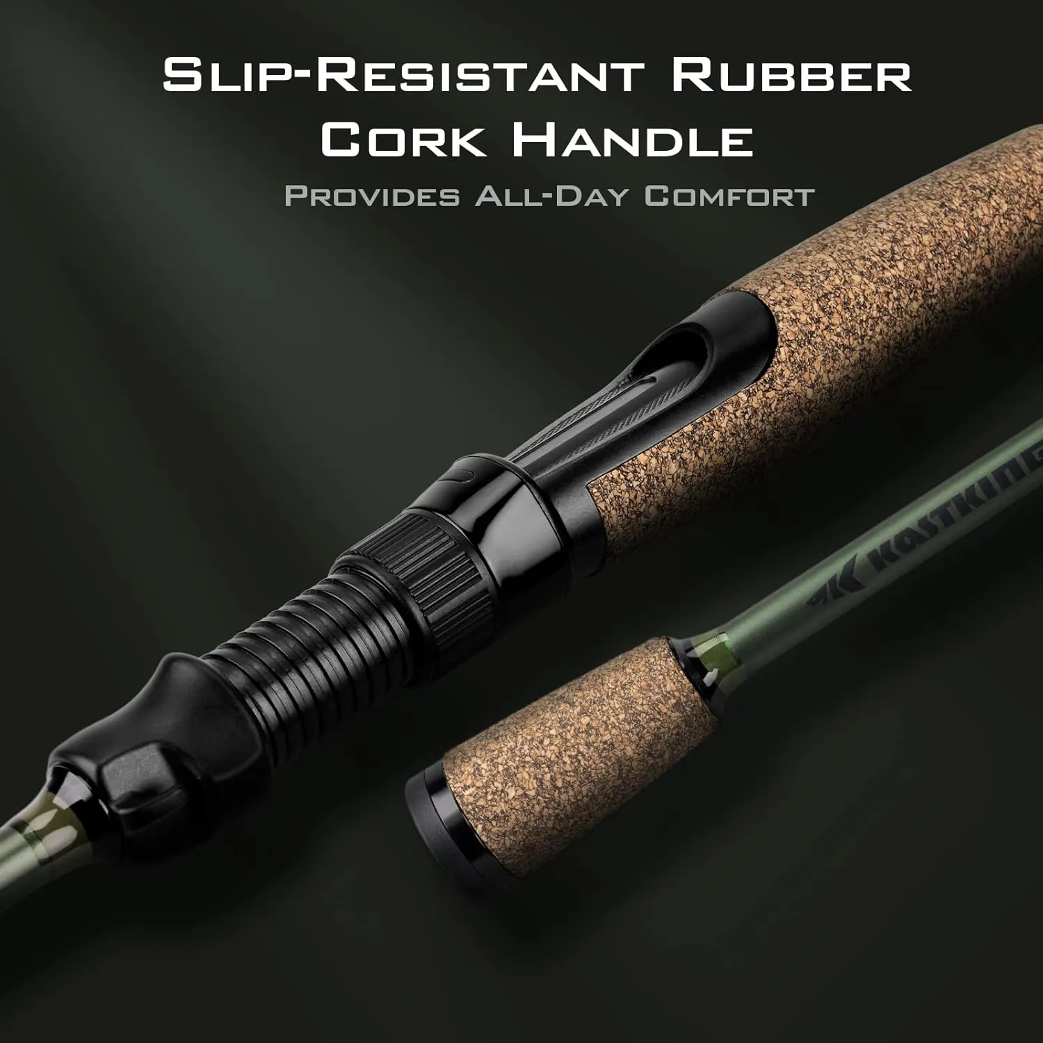KastKing Spartacus II Fishing Rods - IM6 Graphite Blanks Casting & Spinning Rods, 2-Piece Rods with Extra Tip Section, PTS Power Transition System, KastFlex Technology, Rubber Cork Handle