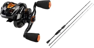 KastKing Zephyr Baitcasting Reels BFS Fishing Reel, Drag Clicker Version,Left Hand, KastKing Kestrel Bait Finesse Casting Rod 2 pc 5'9" FL