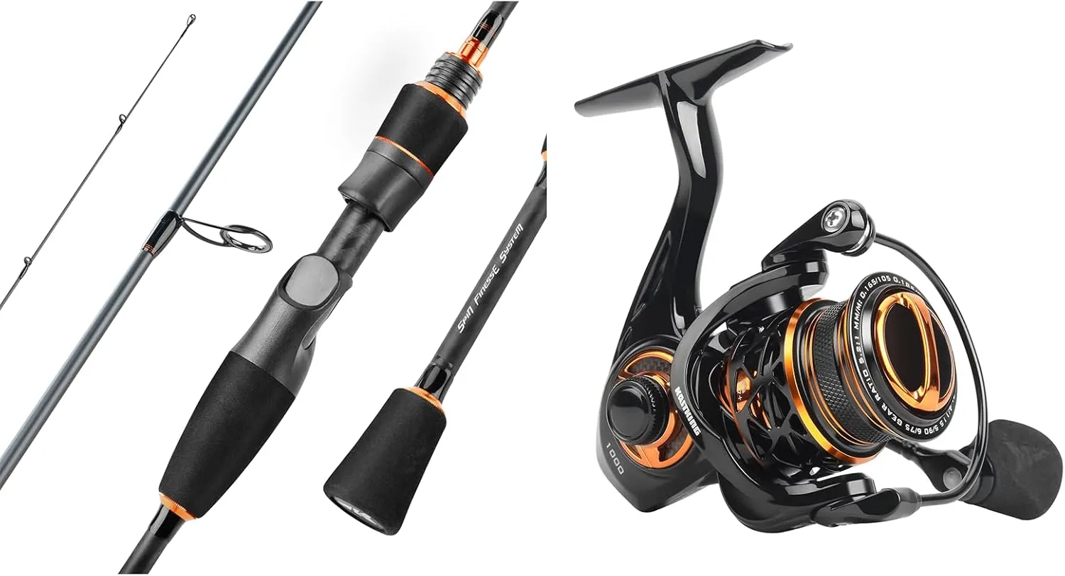 KastKing Zephyr Spin Finesse Fishing Rod,6'2", Fast, Ultra Light & KastKing Zephyr 1000 SFS Finesse Ultralight-Ice Spinning Fishing Reel