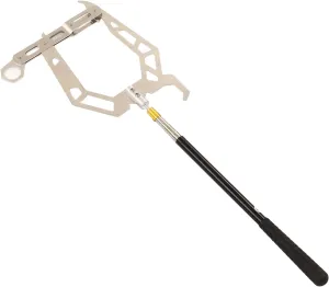 Keenso Boat Mooring Rope Dock Hook, U Type Mooring Rope Threader Stainless Steel Dock Hook Cable Wire Guider Ship Parking Tool (with Telescopic Rod)