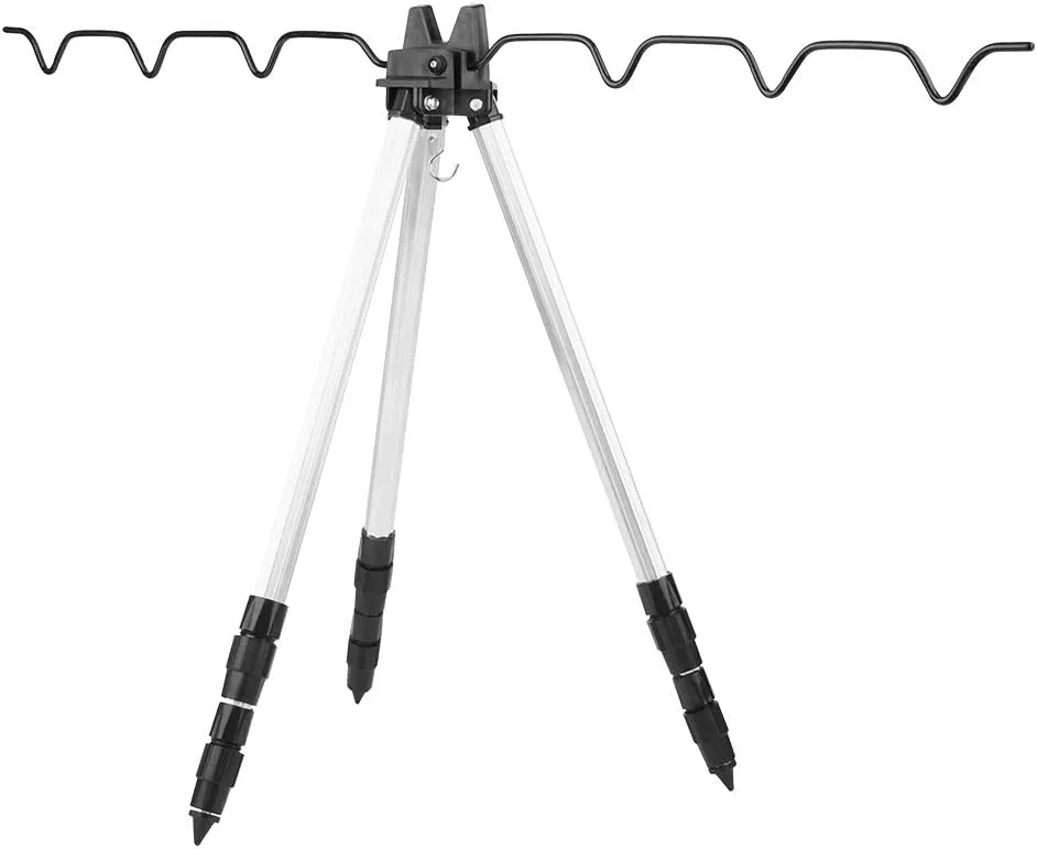Keenso Fishing Rod Tripod,Universal Outdoor Sea Fishing Support Stand Fishing Rod Support Telescopic Triangle Tools Other fishing tools and accessories