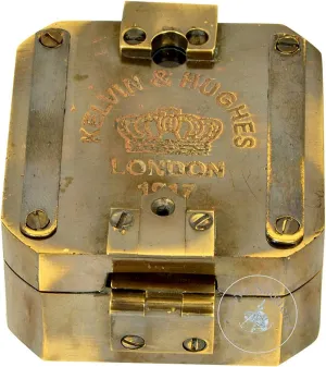 Kelvin & Hughes Natural Sine Brass Pocket Compass – Vintage Mining Compass & Outdoor Navigation Tool