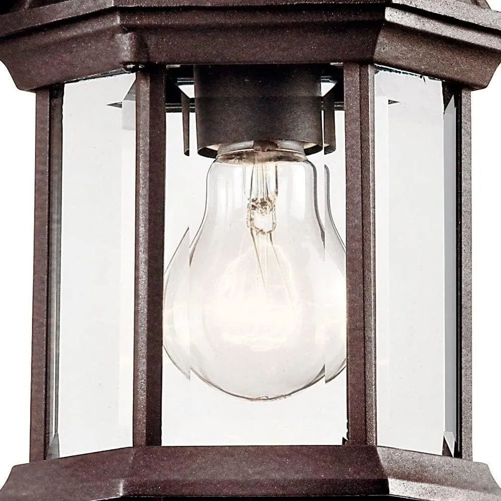 Kichler Barrie 10.25" 1 Light Outdoor Wall Light with Clear Beveled Glass in Black