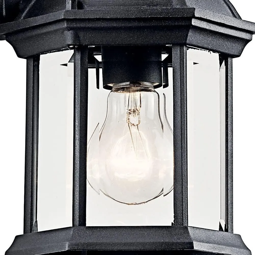 Kichler Barrie 10.25" 1 Light Outdoor Wall Light with Clear Beveled Glass in Black