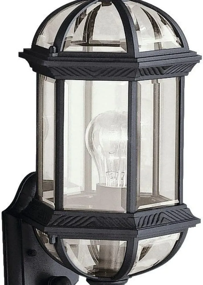 Kichler Barrie 21.75" 1 Light Outdoor Wall Light with Clear Beveled Glass in Tannery Bronze, 8.25 in