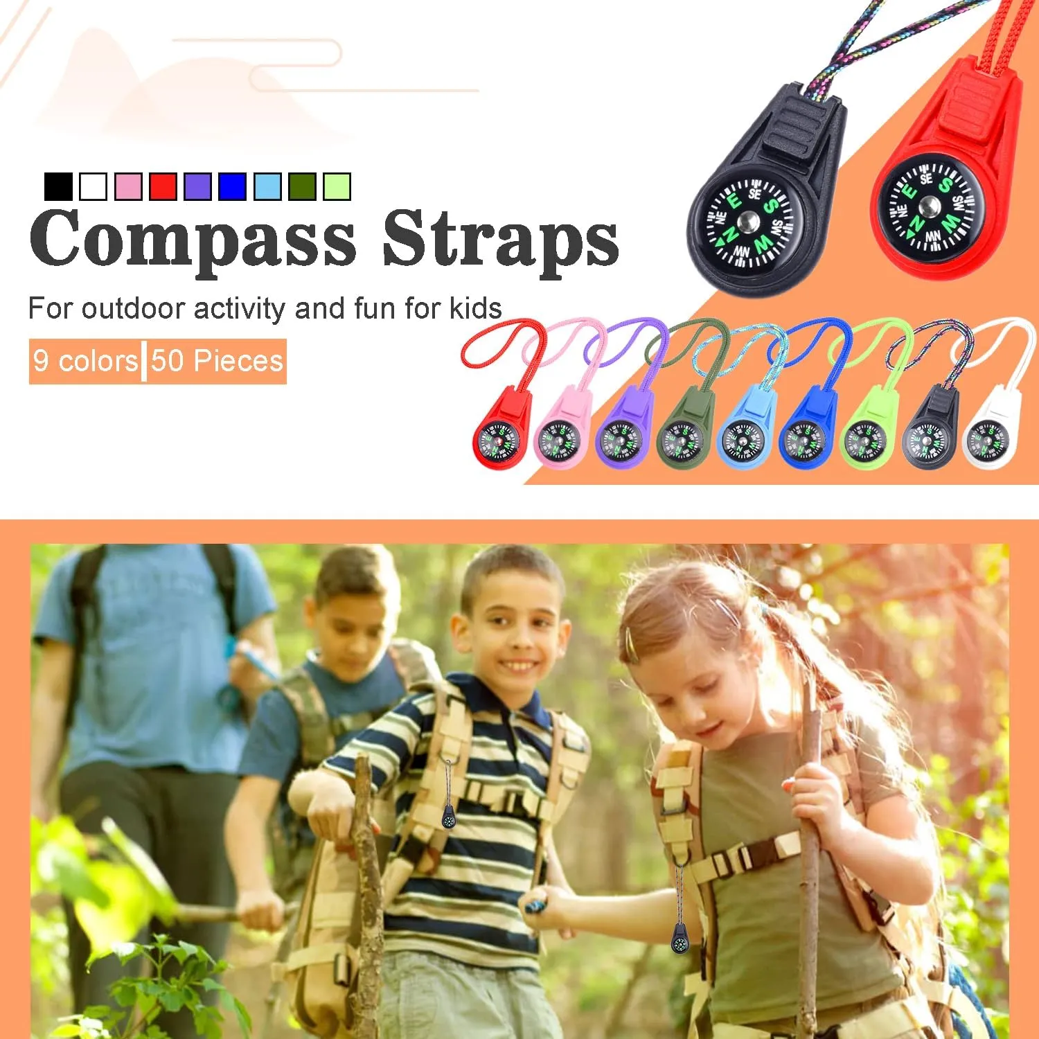 Kids Compass Bulk Mini Compass for Kids,Children's Classroom Compass for Navigation Lesson,Plastic Compass for Party Favor/Hiking/Boy Scout/Outdoor Survival