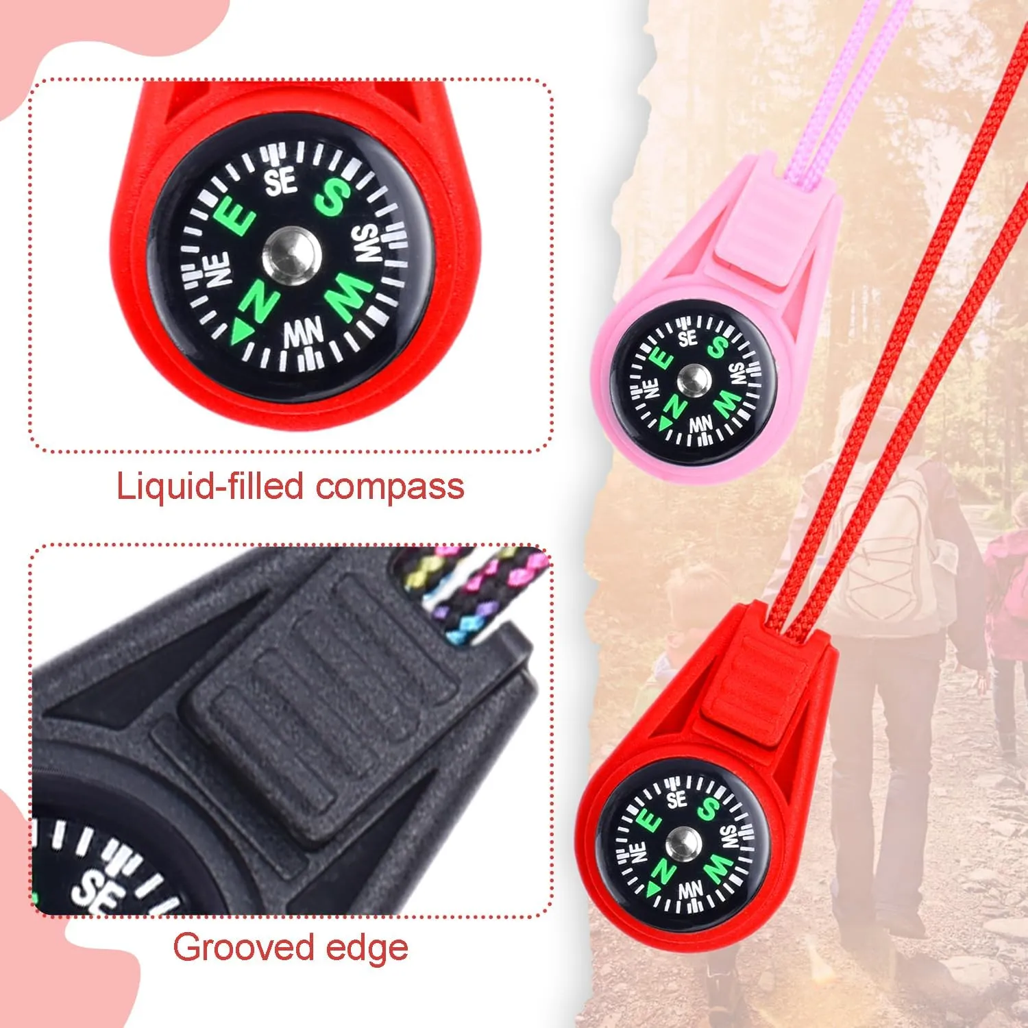 Kids Compass Bulk Mini Compass for Kids,Children's Classroom Compass for Navigation Lesson,Plastic Compass for Party Favor/Hiking/Boy Scout/Outdoor Survival