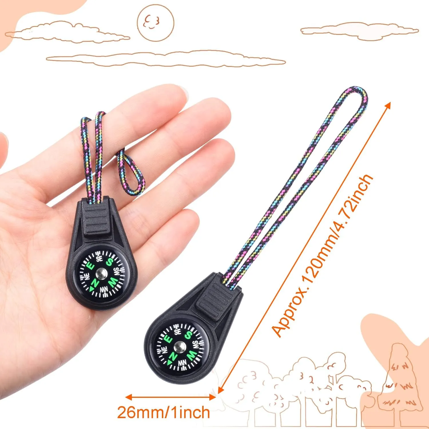 Kids Compass Bulk Mini Compass for Kids,Children's Classroom Compass for Navigation Lesson,Plastic Compass for Party Favor/Hiking/Boy Scout/Outdoor Survival