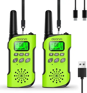 Kids Walkie Talkies 2 Pack, Long Range Rechargeable Walkie Talkies for Adults, Two Way Radios with 22 Channels, Flashlight, 1000mAh Li-ion Battery, Lanyard for Family Camping, Cycling, Hiking