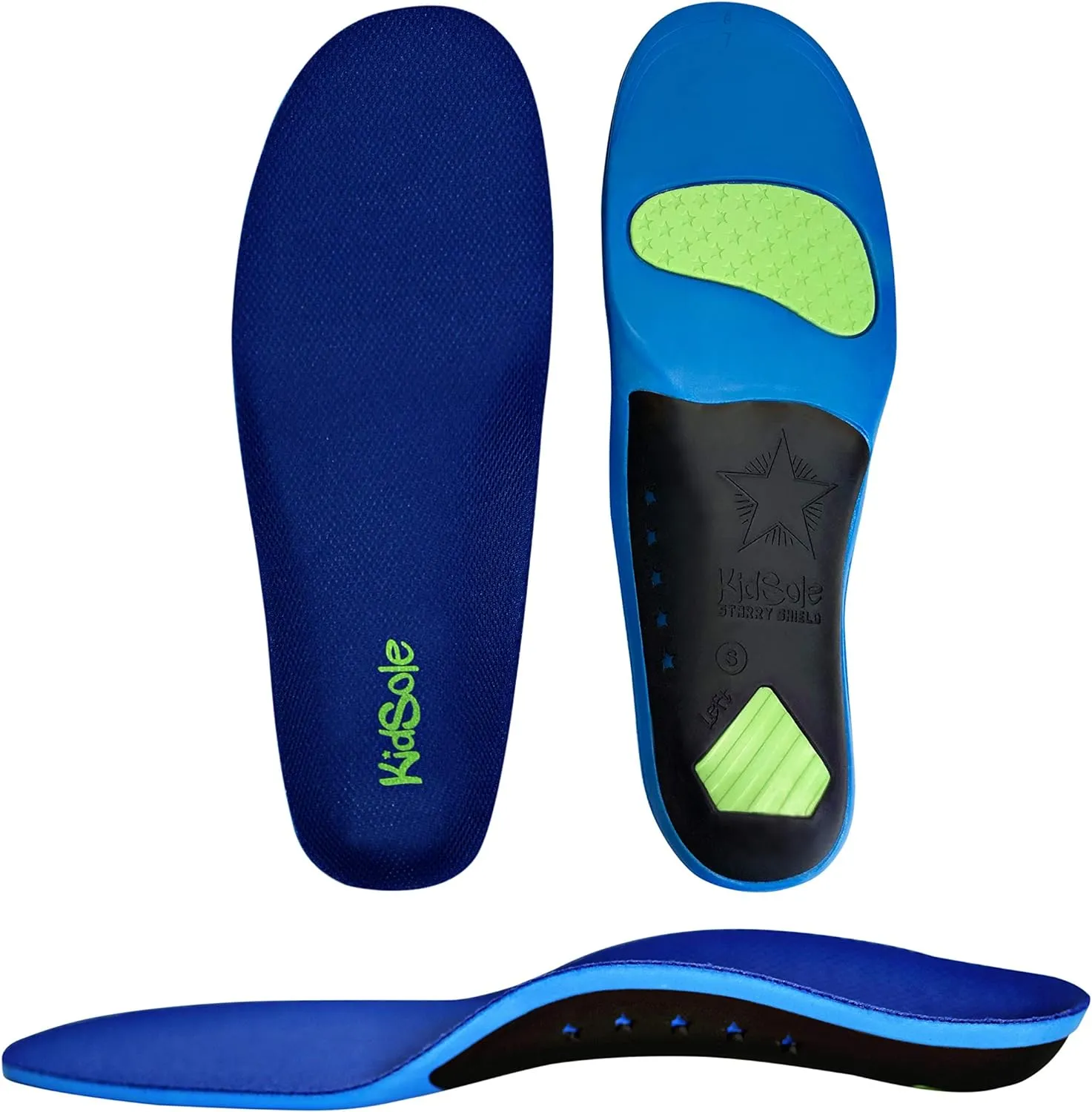 KidSole Children's Starry Shield Arch Support Insole for Comfort, Cushion, and Arch Support ((26 CM) Teenage Size 6.5-8.5)