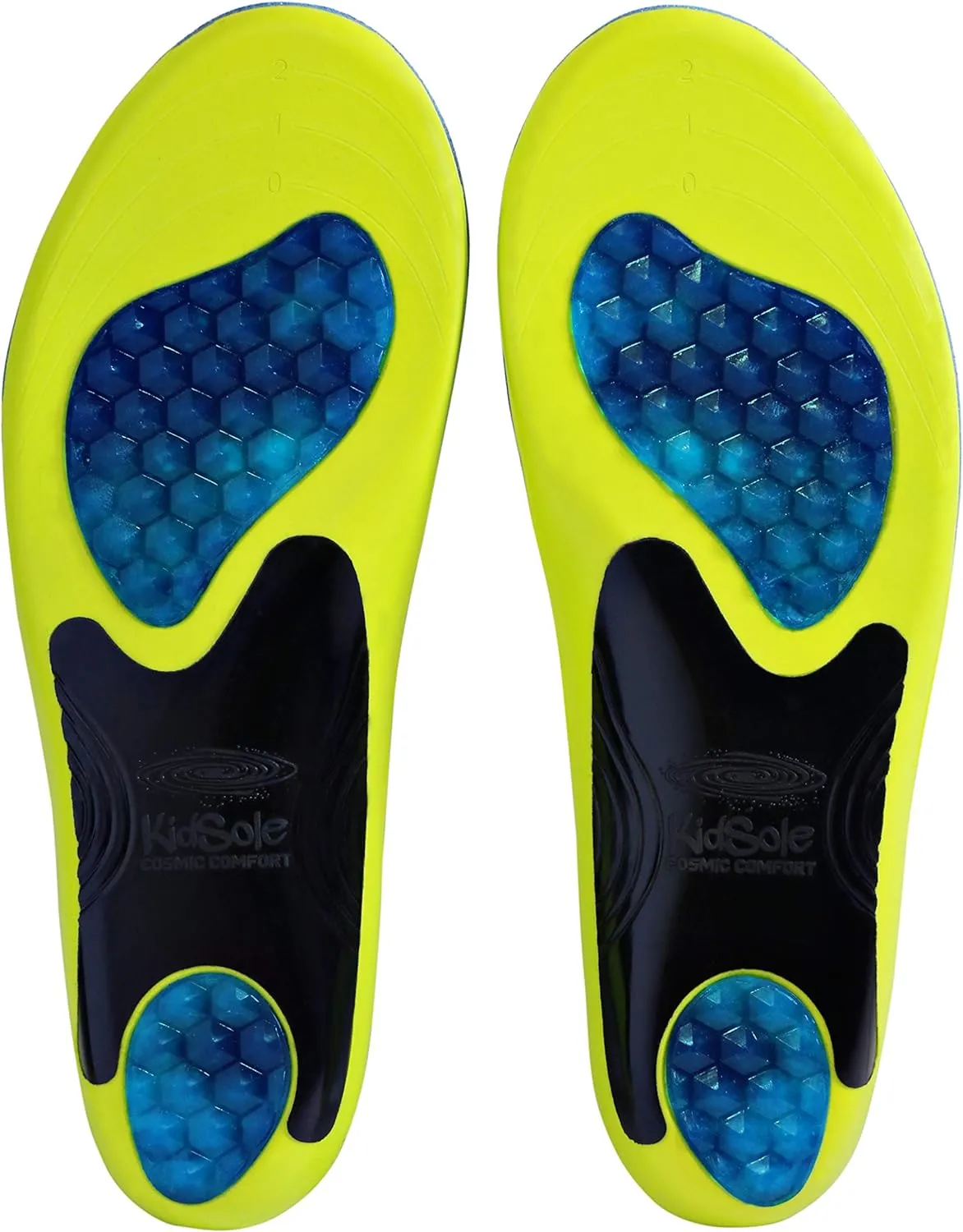 KidSole Cosmic Comfort Reinforced Arch Support Soft & Strong Children's Insole. Slim Profile & Strong Support with Memory Foam Soft Top. ((21 CM) US Toddler Size 11-2)