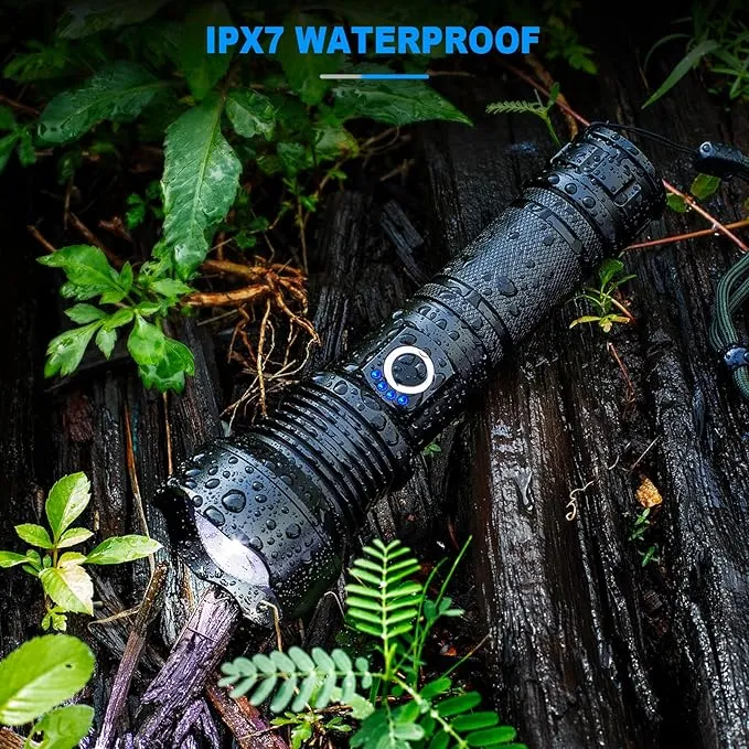 KINGCAESAR Flashlights High Lumens Rechargeable, 2 Pack 990000 Lumens Super Bright Flashlight, 5 Modes LED Flashlight, IPX7 Waterproof Powerful Flash Light for Home, Outdoor Activities