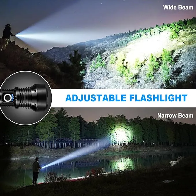 KINGCAESAR Flashlights High Lumens Rechargeable, 2 Pack 990000 Lumens Super Bright Flashlight, 5 Modes LED Flashlight, IPX7 Waterproof Powerful Flash Light for Home, Outdoor Activities