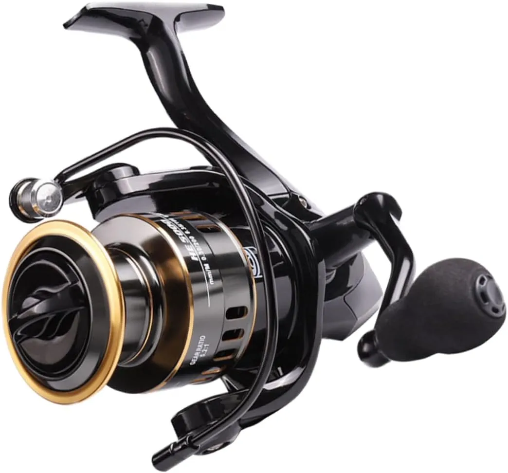 Kisangel 1Pc Full Metal Fishing Reel Durable Fishing Gear for Lure Sea and Telescopic Rods Comfortable Grip Rivers and Lakes