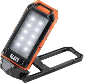 Klein Tools 56403 LED Light, Rechargeable Flashlight / Worklight with Kickstand, Magnetic Mount, and Carabiner, Charges Small Electronics, for Work, Camping