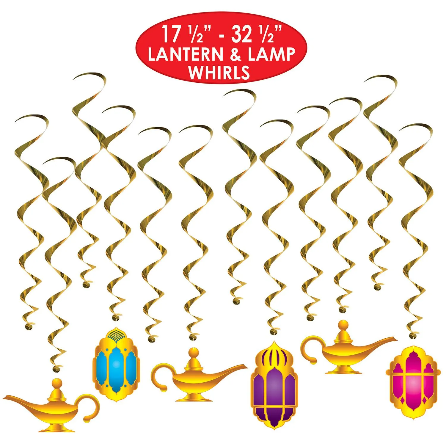 Lantern & Lamp Party Whirls (12 per Package)