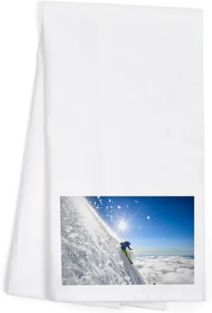 Lantern Press Steep Volcano Skiing (100% Cotton Tea Towel, Decorative Hand Towel, for Kitchen and Home)