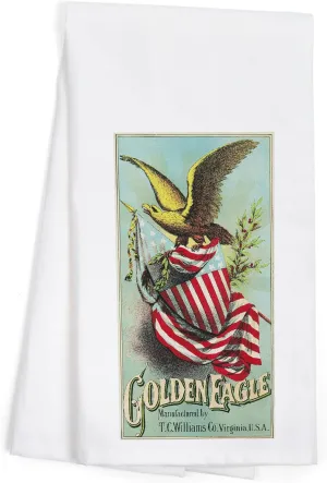 Lantern Press Virginia, Golden Eagle Brand Tobacco Label (100% Cotton Tea Towel, Decorative Hand Towel, for Kitchen and Home)