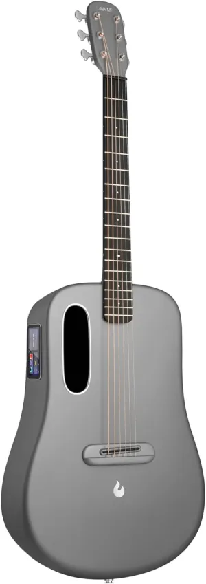 LAVA ME 4 Acoustic Electric Guitars Carbon Fiber Travel Smart Audio Guitar with 3.5 inch TouchScreen, HILAVA 2.0 System, Right-handed, FreeBoost 3.0, Airflow Bag (38INCH Space Gray)