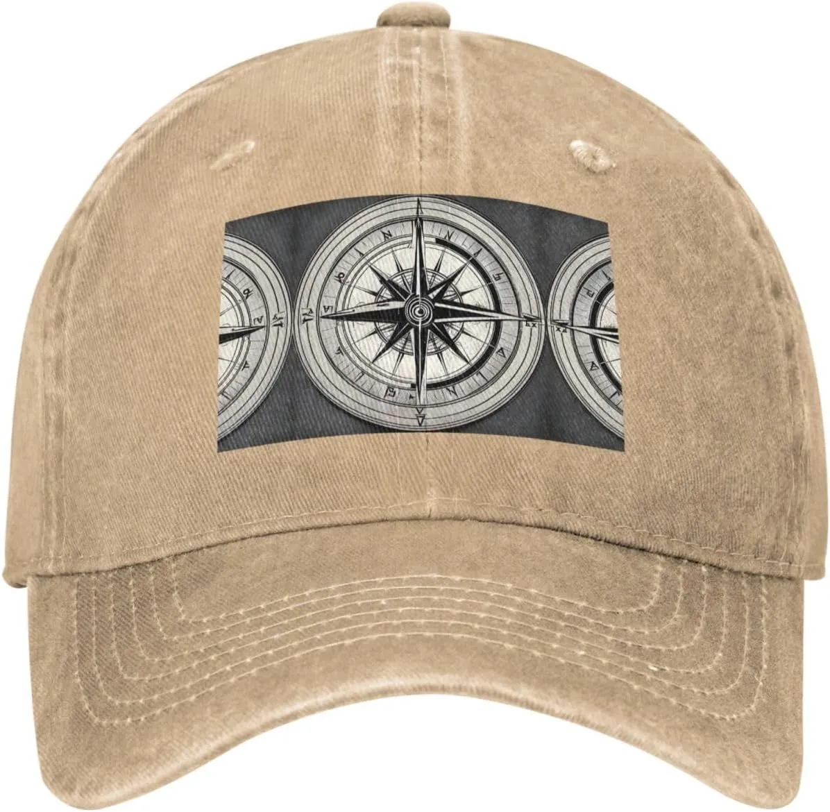 Law of The Compass Navigation 1 Print Denim Baseball Cap Unisex Sun Hat Outdoor Sports Cap fit for All Seasons Easy to Carry