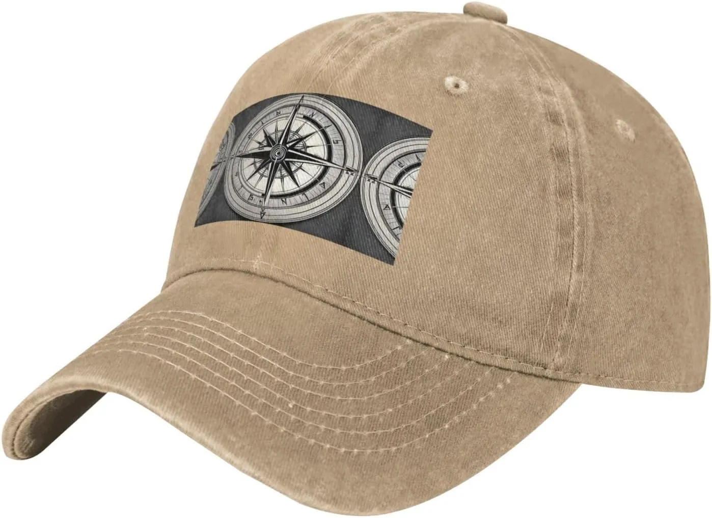 Law of The Compass Navigation 1 Print Denim Baseball Cap Unisex Sun Hat Outdoor Sports Cap fit for All Seasons Easy to Carry