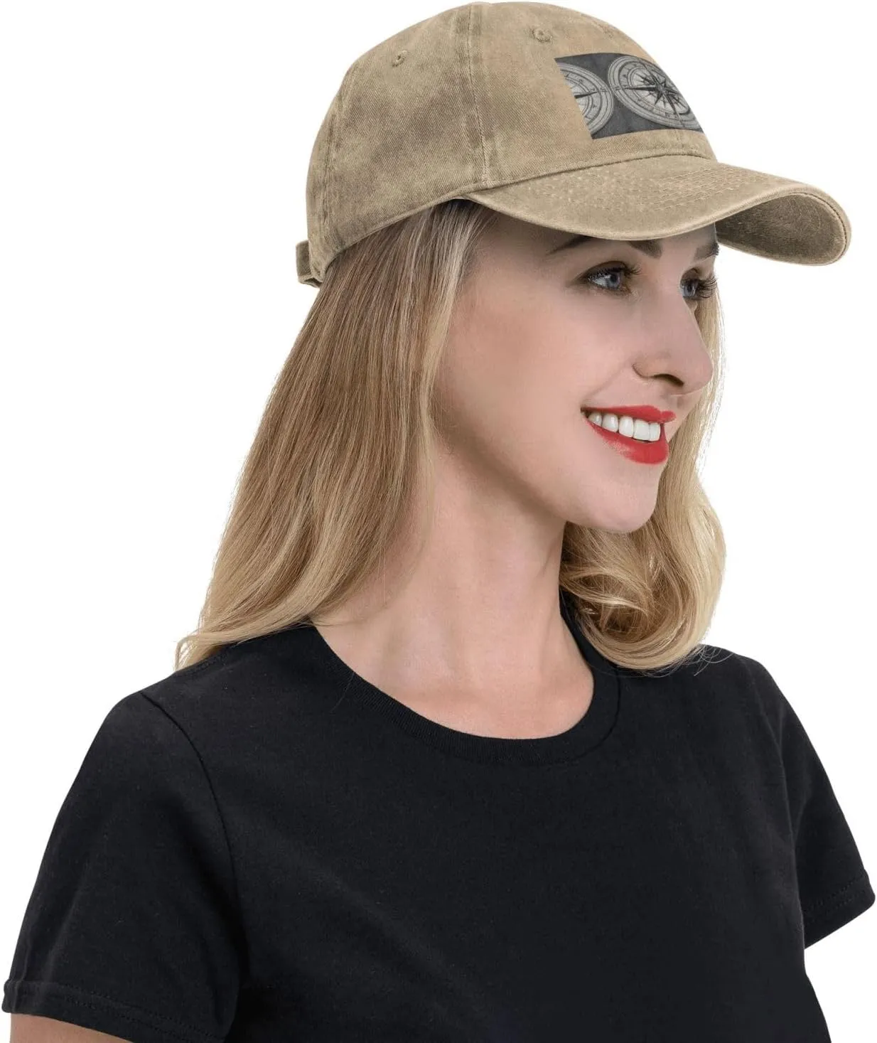 Law of The Compass Navigation 1 Print Denim Baseball Cap Unisex Sun Hat Outdoor Sports Cap fit for All Seasons Easy to Carry