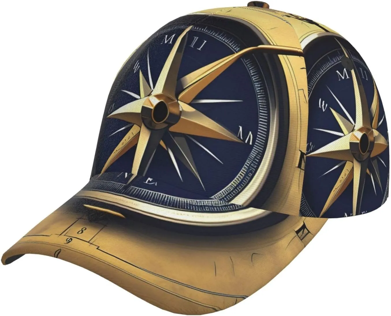 Law of The Compass Navigation Print Baseball Cap Adjustable Size,for Running Workouts Outdoor Travel Activities All Seasons Black