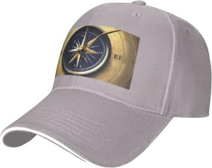 Law of The Compass Navigation Print Stylish Baseball Cap for Men,Golf Hat with Adjustable Back,Perfect Accessories for Men