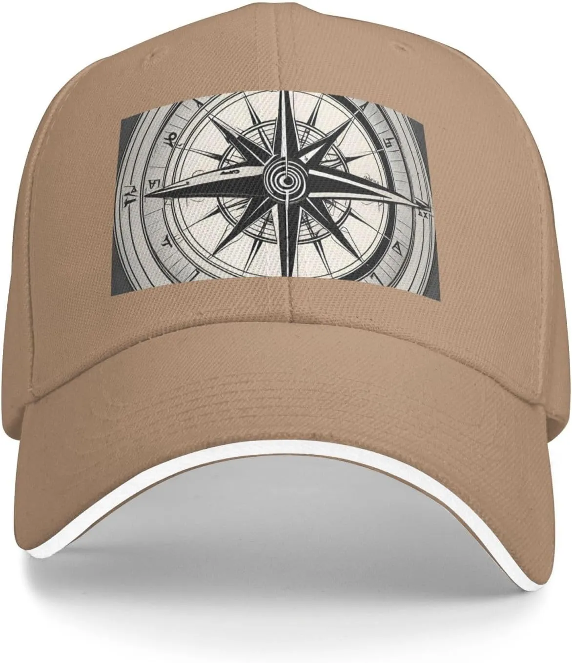 Law of The Compass Navigation Print Stylish Baseball Cap for Men,Golf Hat with Adjustable Back,Perfect Accessories for Men