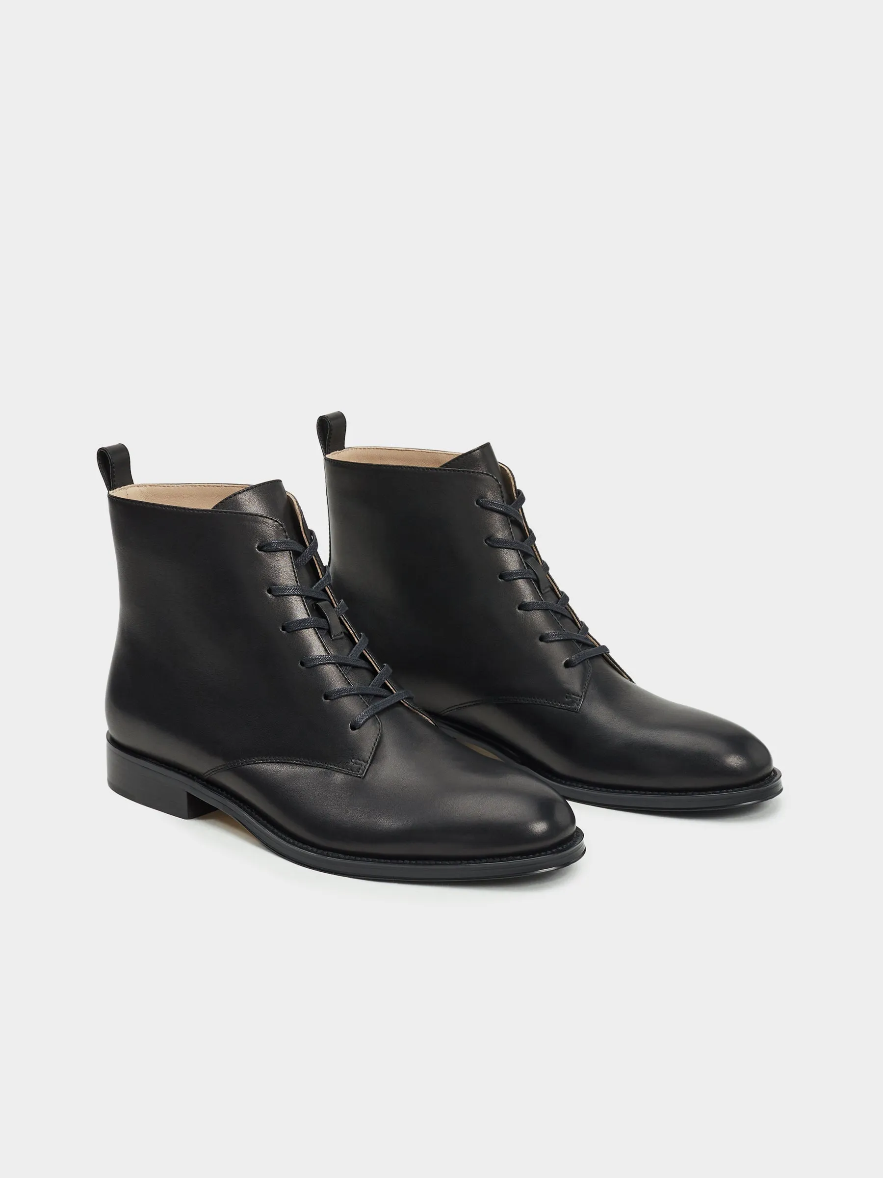Leather lace-up boots