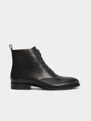 Leather lace-up boots