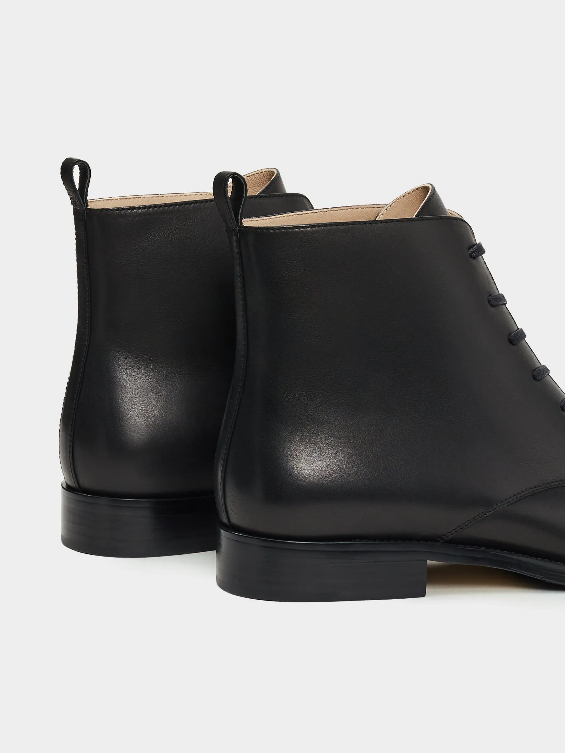 Leather lace-up boots